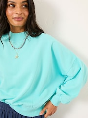 FatFace Lara Blue Crew Sweatshirt - Image 4 of 6