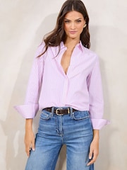 Rosa/azul - Lipsy Stripe Camisas de popeline - Imagem 2 de 4