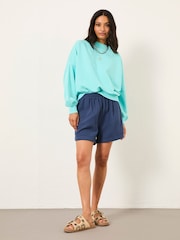 FatFace Dani Blue Doubles 100% Cotton Shorts - Image 4 of 5