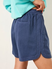 FatFace Dani Blue Doubles 100% Cotton Shorts - Image 5 of 5
