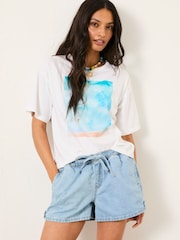 FatFace Dee Blue Denim Shorts - Image 4 of 6