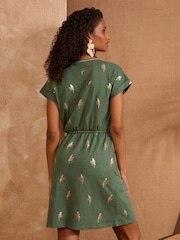 Love & Roses Khaki Foil Crew Neck Jersey T-Shirt Mini Dress - Image 5 of 5
