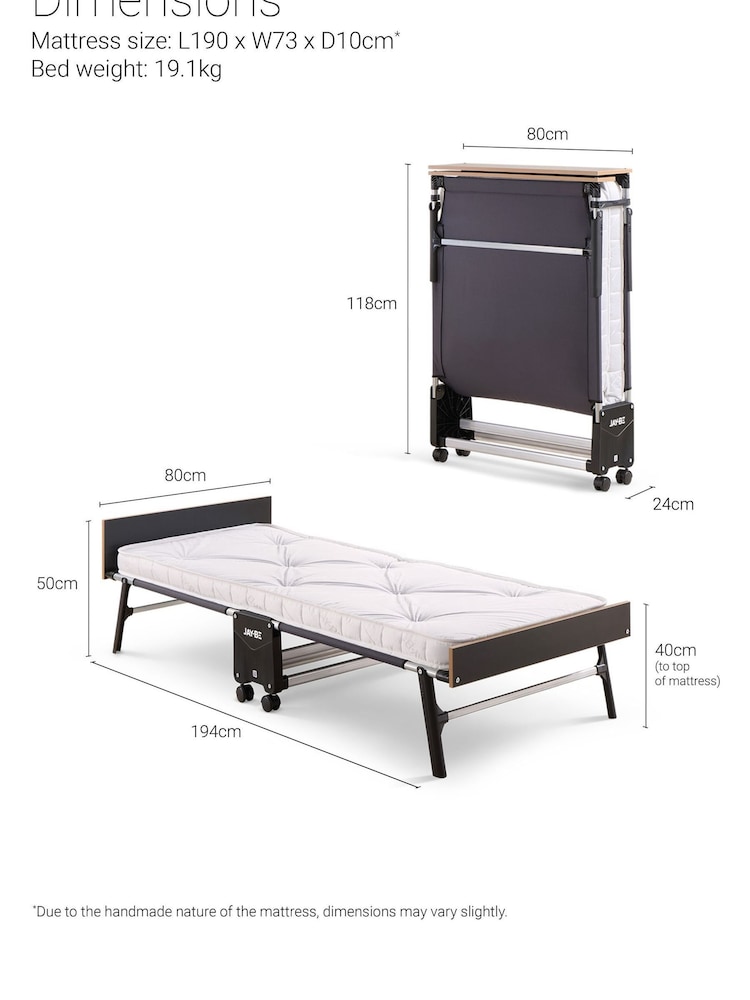 Jay-Be White Grand Folding Bed with e-Pocket Tufted Mattress - Image 7 of 7