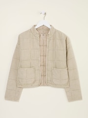 FatFace Quinn Ivory Quilted 100% Cotton Jacket - Image 1 of 1