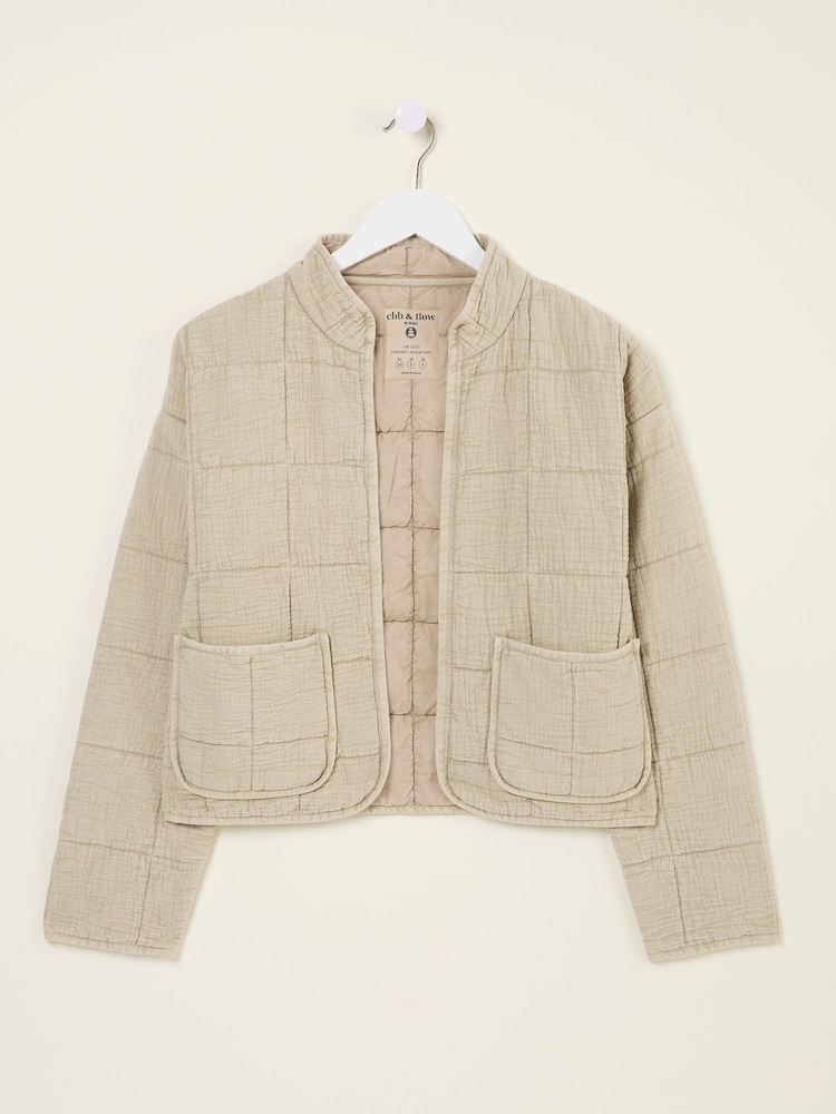 FatFace Quinn Ivory Quilted 100% Cotton Jacket - Image 1 of 1