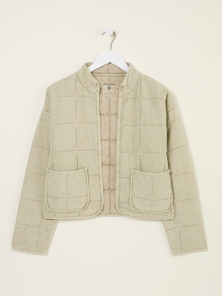 FatFace Quinn Ivory Quilted 100% Cotton Jacket - Image 7 of 7