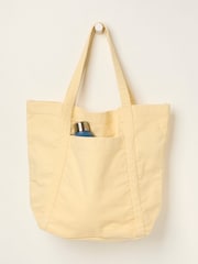 FatFace Astrid Lemon Yellow Pocket 100% Cotton Tote Bag - Image 1 of 2