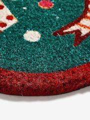 Lucy Tiffney Green Christmas Bows Scallop Doormat - Image 5 of 5