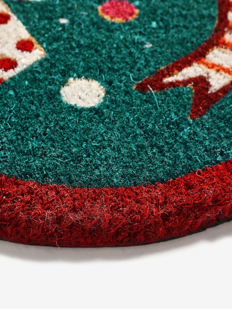 Lucy Tiffney Green Christmas Bows Scallop Doormat - Image 5 of 5