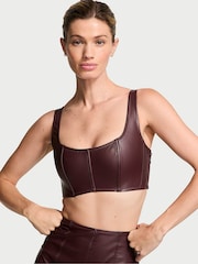 Victoria's Secret Burgundy Brown Cropped Brallete Top - Image 1 of 4