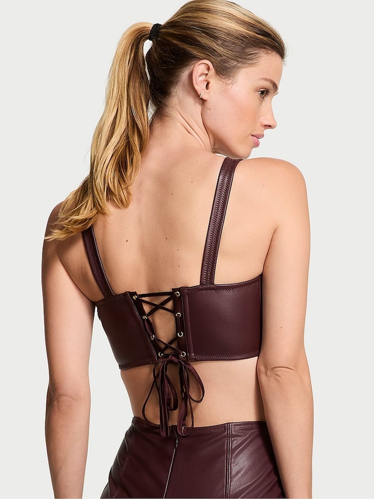 Victoria's Secret Burgundy Brown Cropped Brallete Top - Image 2 of 4
