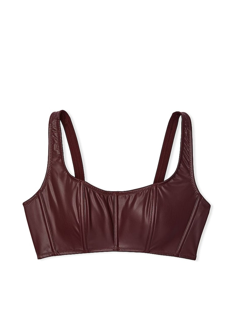 Victoria's Secret Burgundy Brown Cropped Brallete Top - Image 4 of 4