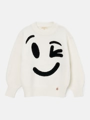 Angel & Rocket Cream Shanti Smiley Face Jumper - Image 3 of 4