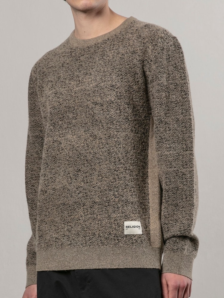 Religion Natural Panel Knit Jumper - Image 1 of 4 Religion Natural Panel Knit Jumper - Image 1 of 4