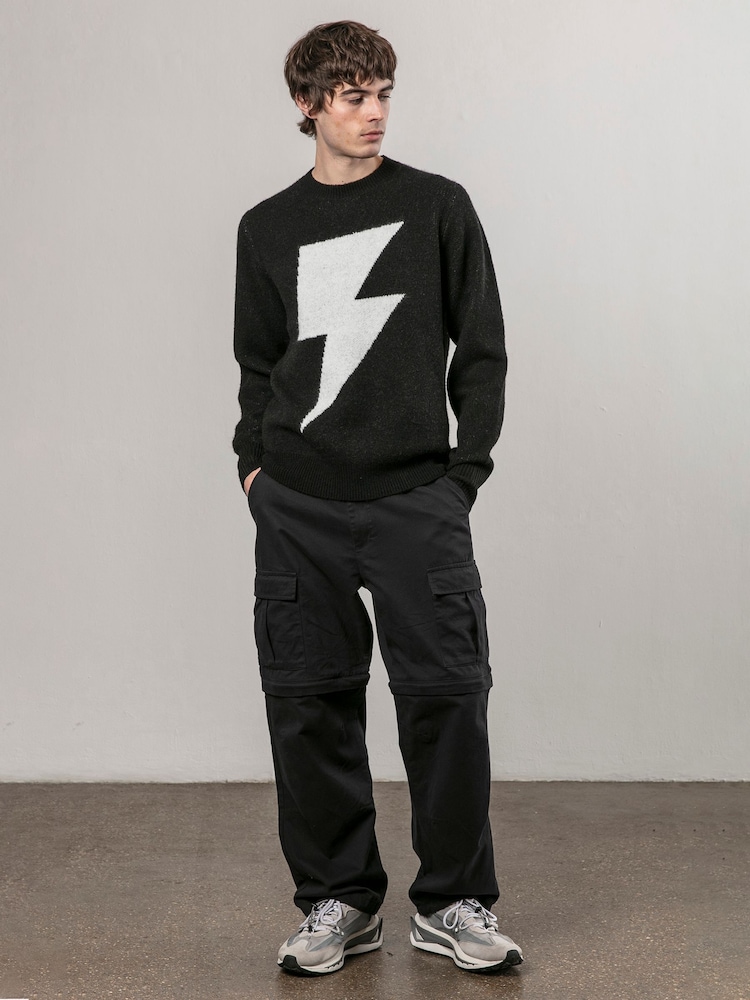 Religion Black Lightning Knit Jumper - Image 4 of 4 Religion Black Lightning Knit Jumper - Image 4 of 4