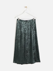 Oliver Bonas Green Shimmer Midi Skirt - Image 5 of 8