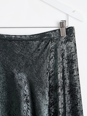 Oliver Bonas Green Shimmer Midi Skirt - Image 7 of 8