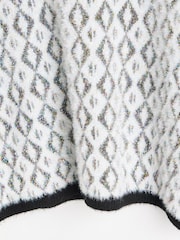 Oliver Bonas White Diamond Tinsel Knitted Jumper - Image 6 of 8