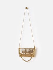 Oliver Bonas Gold Alexis Chainmail Cross-Body Bag - Image 1 of 6