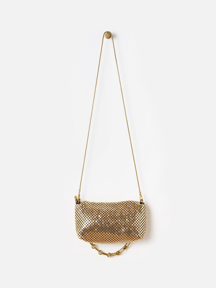 Oliver Bonas Gold Alexis Chainmail Cross-Body Bag - Image 2 of 6 Oliver Bonas Gold Alexis Chainmail Cross-Body Bag - Image 2 of 6