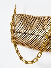 Oliver Bonas Gold Alexis Chainmail Cross-Body Bag - Image 5 of 6