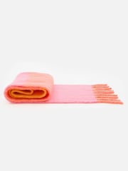 Oliver Bonas Orange and Pink Colour Block Heavyweight Scarf - Image 2 of 5