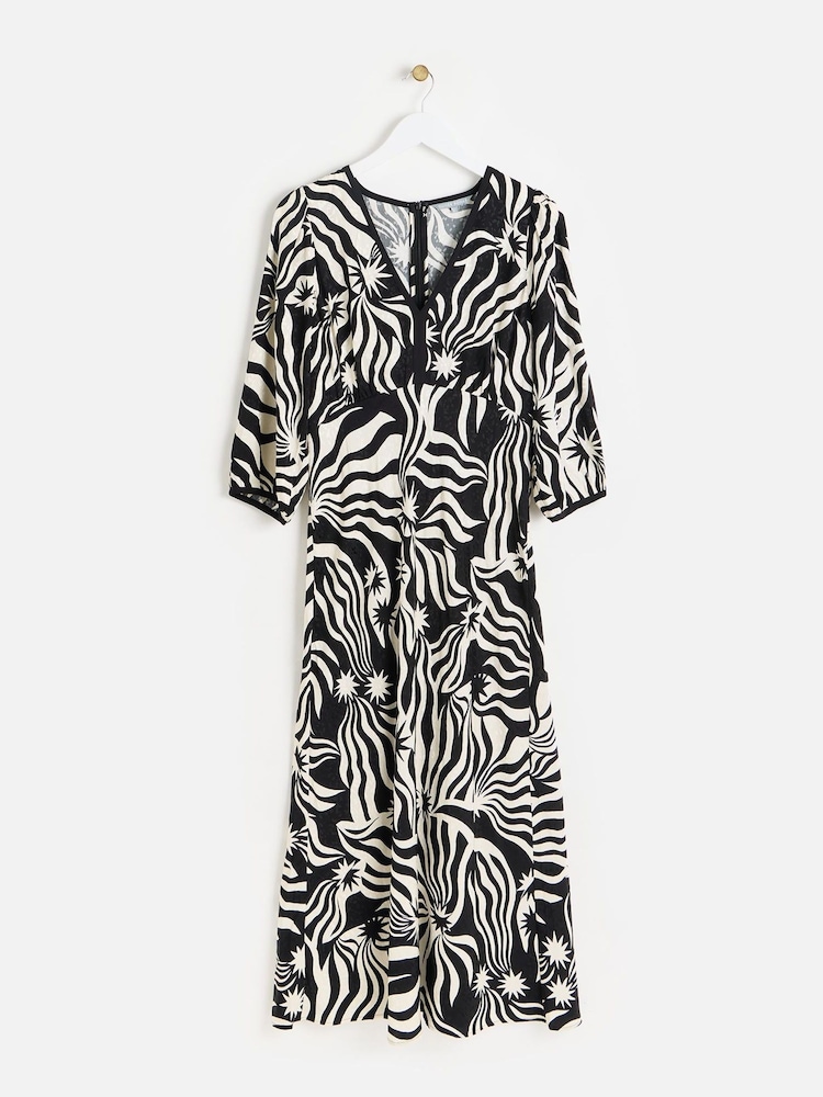 Oliver Bonas Black Night Sky Midi Dress - Image 1 of 6 Oliver Bonas Black Night Sky Midi Dress - Image 1 of 6