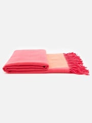 Oliver Bonas Orange Colour Block Blanket Scarf - Image 2 of 6