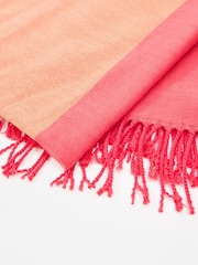Oliver Bonas Orange Colour Block Blanket Scarf - Image 3 of 6