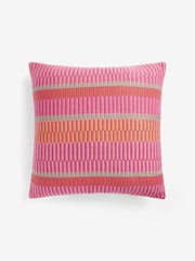 Multi Bright Jacquard Stripe Indoor Outdoor Cushion - Image 2 of 5