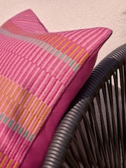 Multi Bright Jacquard Stripe Indoor Outdoor Cushion - Image 5 of 5