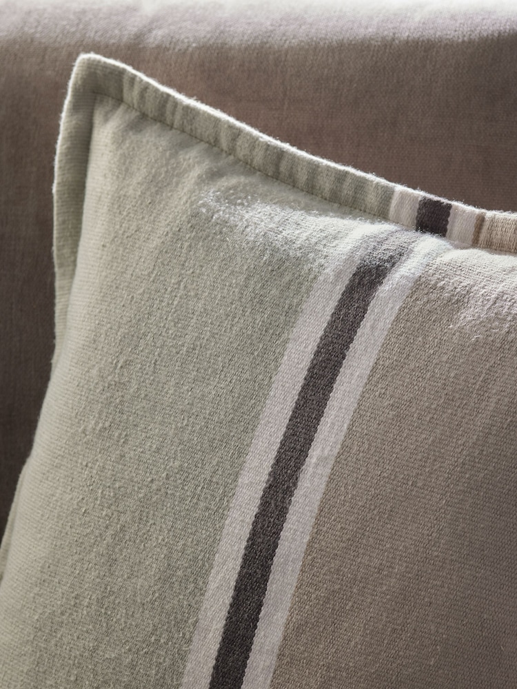 Sage Green 50 x 50cm Indoor Outdoor Stripe Cushion - Image 2 of 6