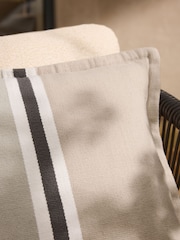 Sage Green 50 x 50cm Indoor Outdoor Stripe Cushion - Image 3 of 6