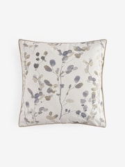 Natural/Blue Honesty Leaf Floral Printed Cushion - Image 3 of 5