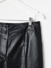 Oliver Bonas Black Faux Leather Tapered Trousers - Image 4 of 6