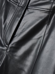 Oliver Bonas Black Faux Leather Tapered Trousers - Image 6 of 6