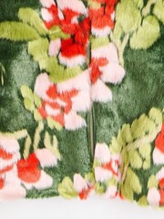 Oliver Bonas Green Floral Faux Fur Coat - Image 7 of 7