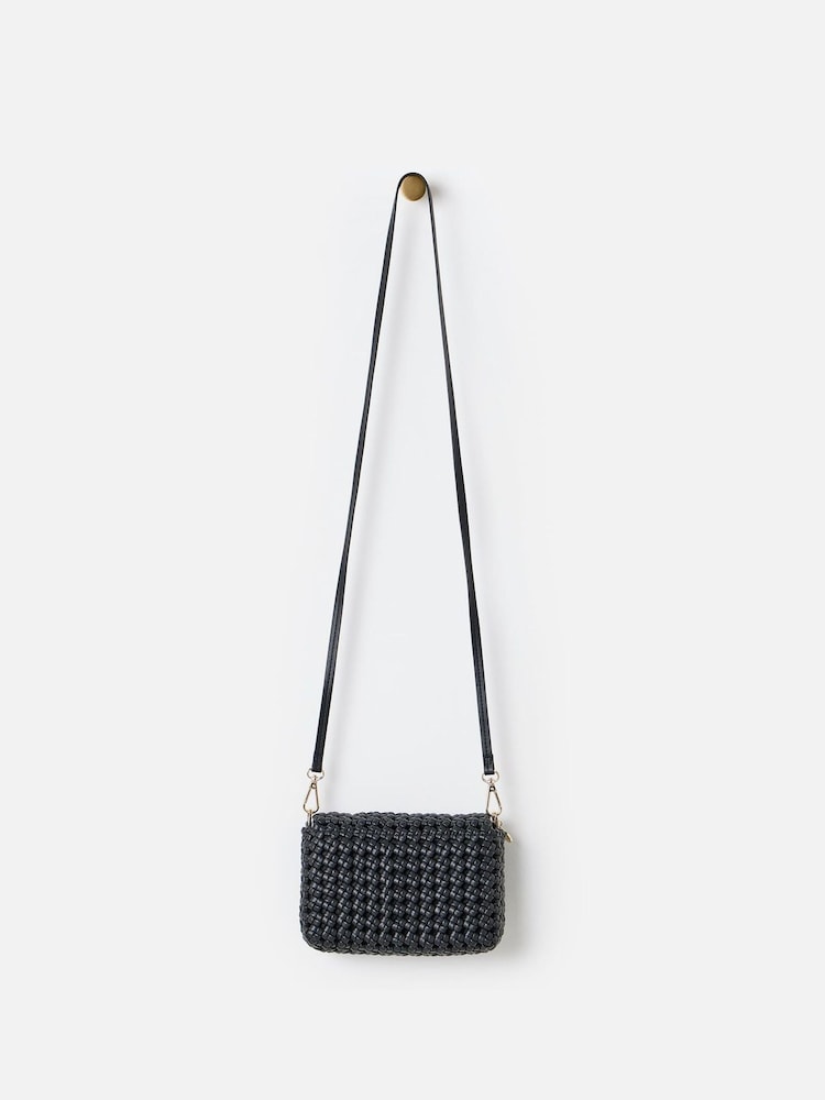 Oliver Bonas Black Lizzie Braided Cross-Body Bag - Image 2 of 6