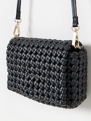 Oliver Bonas Black Lizzie Braided Cross-Body Bag - Image 3 of 6