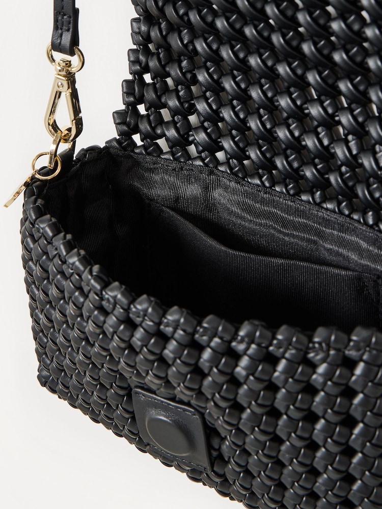 Oliver Bonas Black Lizzie Braided Cross-Body Bag - Image 6 of 6
