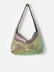 Oliver Bonas Green Metallic Chainmail Tote Bag - Image 1 of 6