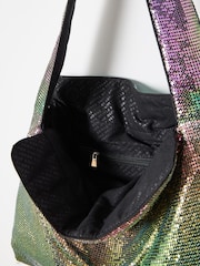 Oliver Bonas Green Metallic Chainmail Tote Bag - Image 6 of 6