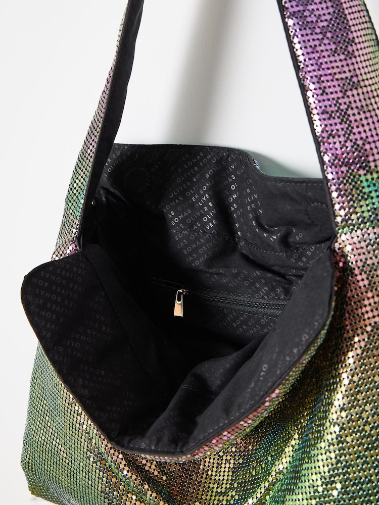 Oliver Bonas Green Metallic Chainmail Tote Bag - Image 6 of 6 Oliver Bonas Green Metallic Chainmail Tote Bag - Image 6 of 6