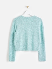 Oliver Bonas – mintfarbene, glitzernde Strickjacke - Bild 2 von 6