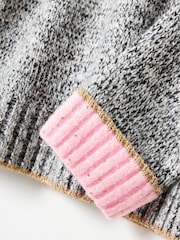 Oliver Bonas Grey Marl Sequin Knitted Roll Neck Jumper - Image 4 of 6