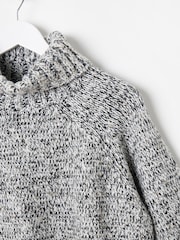 Oliver Bonas Grey Marl Sequin Knitted Roll Neck Jumper - Image 5 of 6