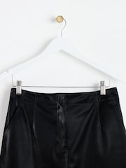 Oliver Bonas Black Snake Print Faux Leather Mini Skirt - Image 3 of 6