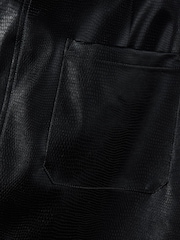Oliver Bonas Black Snake Print Faux Leather Mini Skirt - Image 5 of 6