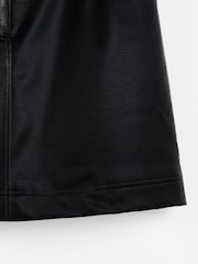 Oliver Bonas Black Snake Print Faux Leather Mini Skirt - Image 6 of 6