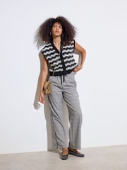 Oliver Bonas Black Tinsel Striped Knitted Waistcoat - Image 2 of 9